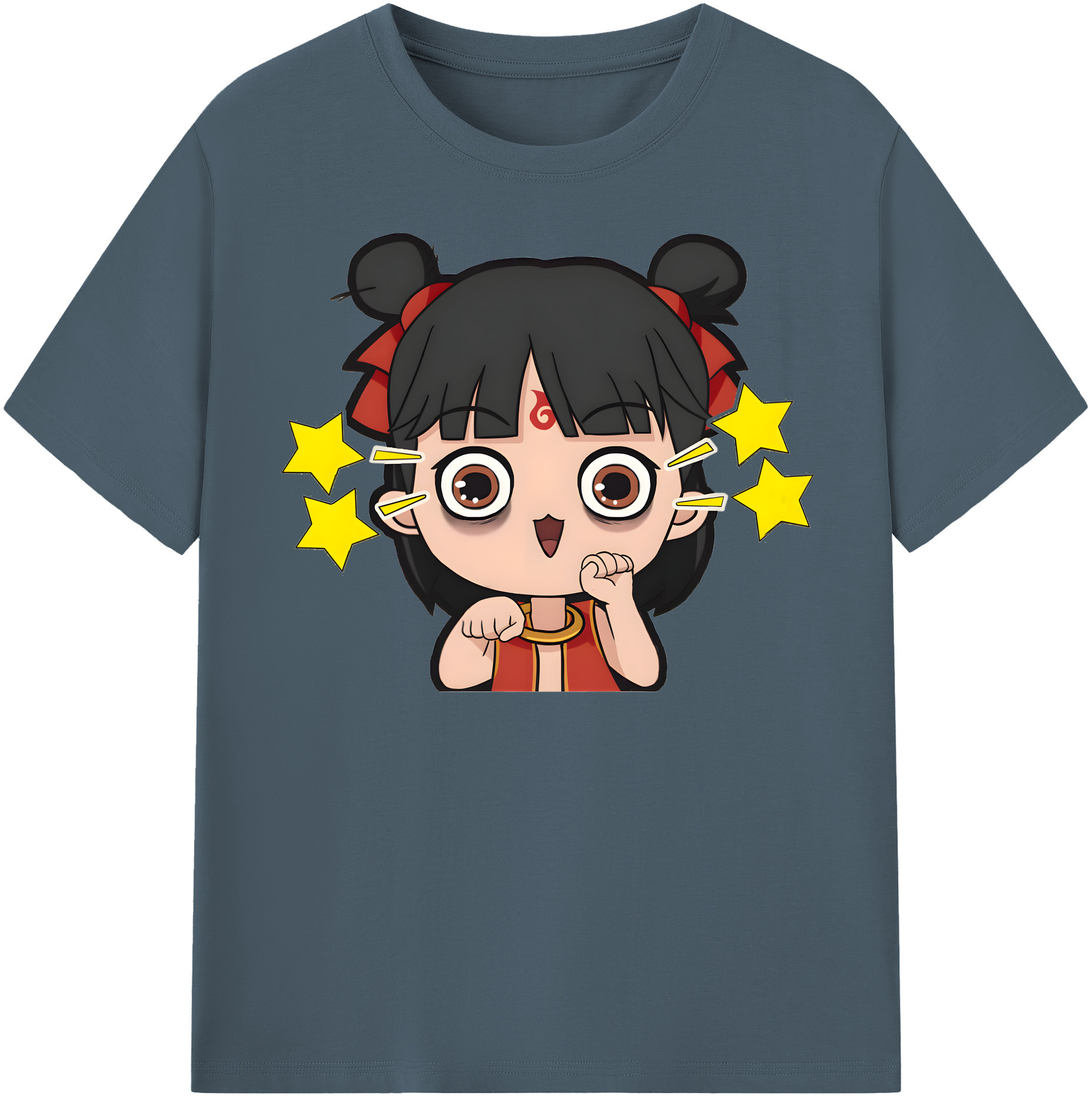 （画像用） Ne Zha 2 ナタ 魔童の大暴れ 綿100％半袖Tシャツ（フロントプリント）